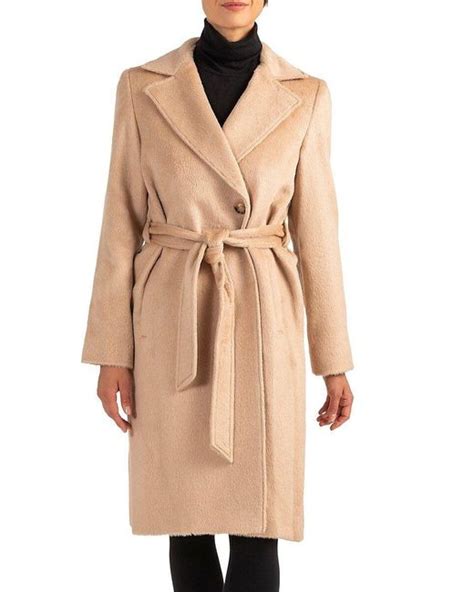Sofia Cashmere Wool Blend Wrap Coat In Natural Lyst