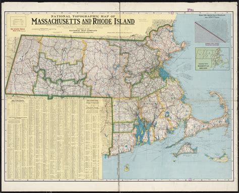 National Topographic Map Of Massachusetts And Rhode Island Digital
