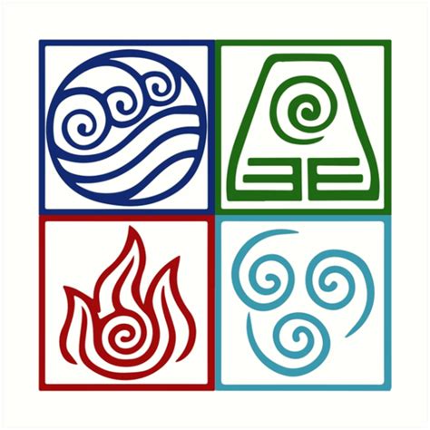 Four Elements Symbol Avatar Art Print By Daljo Avatar The Last