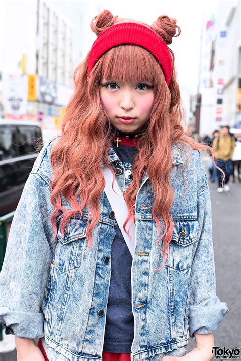 Japanese Double Buns Hairstyle In Harajuku Tokyo Fashion