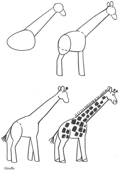 Dans ce tutoriel de dessin en vidéo, vous allez voir comment dessiner une girafe étape par étape le plus simplement possible. Étapes pour faire une girafe. | Dieren tekenen, Giraffe tekening, Leer tekenen