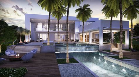 New Modern Waterfront Villa In Palm Island Miami Beach For Sale