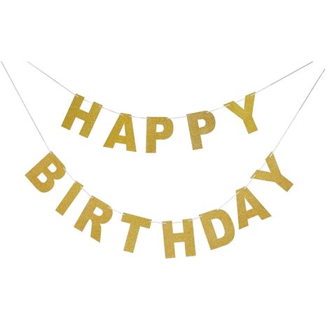 Sparkly Glitter Happy Birthday Banner Birthday Party Decorations