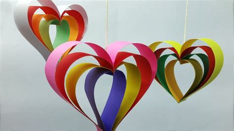 How To Make 3d Paper Heart Wall Hanging Origami Heart Making Ideas Wall