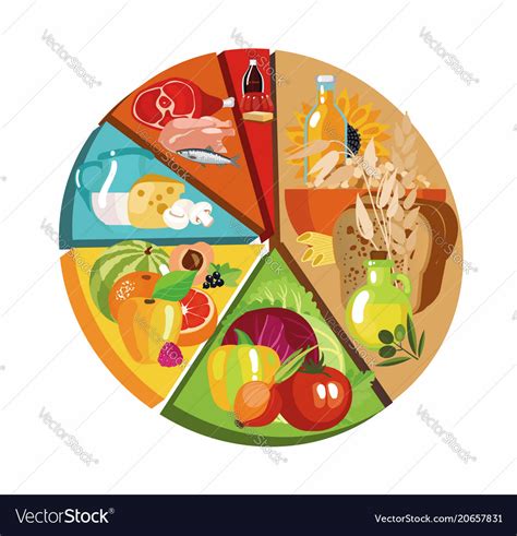 Or how about better than designs past, from the 1970s? Food pyramid of pie chart Royalty Free Vector Image