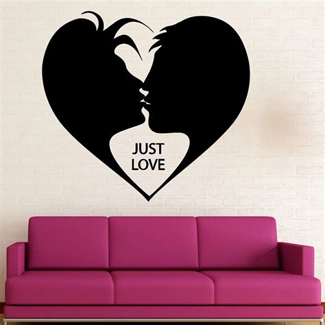 Just Love Wall Decals Romantic Wall Sticker For Bedroom Wall Decor Love Couple Home Decoration