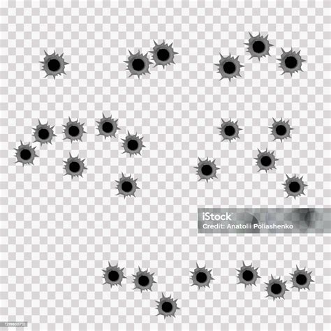 Realistic Bullet Holes Stock Illustration Download Image Now