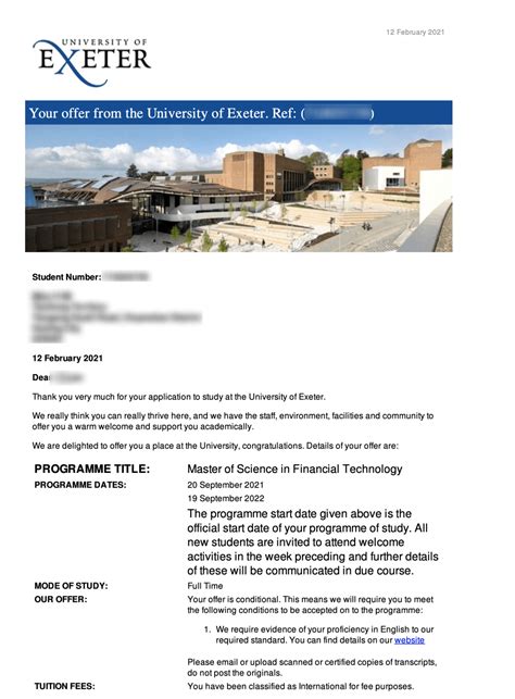 University Of Exeter Offer 录取 北辰光