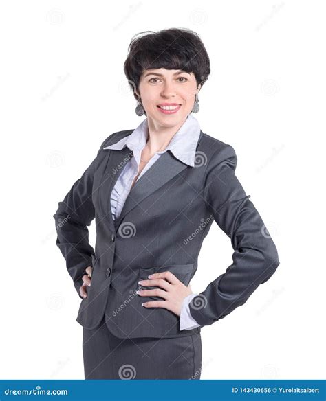 Confident Modern Business Woman Isolated On White Stock Photo Image