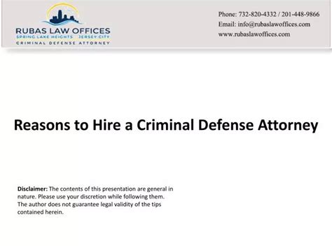 Ppt Reasons To Hire A Criminal Defense Attorney Powerpoint