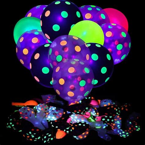 90 Pcs Uv Neon Balloons Neon Glow Party Balloons Uv Black Light