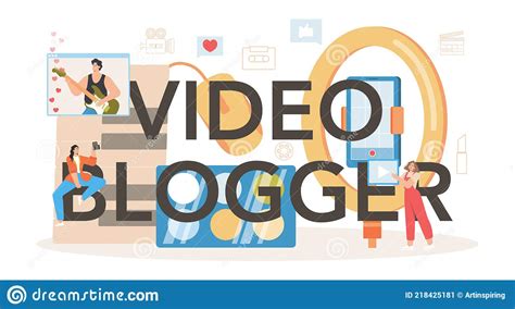 Video Blogger Typographic Header Sharing Video Content Stock Vector