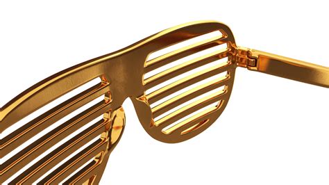 Gold Shutter Shade Sunglasses 3d Model Cgtrader