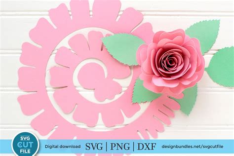 Rolled Paper Flower Templates Svg, 3d Rose Svg, Origami Rose (212008 D18
