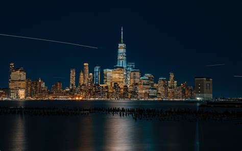 Scarica Sfondi 4k New York Paesaggi Notturni Manhattan New York