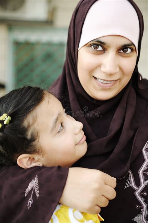 Muslim Arabic Mother With Her Daughter Stock Photo Image Of Faith