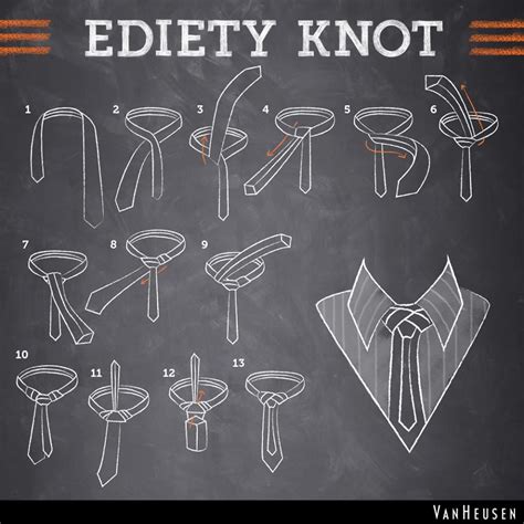 Van Heusen Ediety Knot Infographic How To Tie A Knot Step By Step