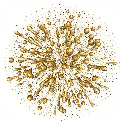 Gold Glitter Powder Explosion Golden Dust And Spark Particles Splash