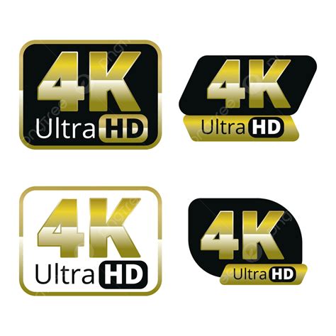 Golden 4k Ultra Hd Video Resolution Icon Logo High Definition Tv Game
