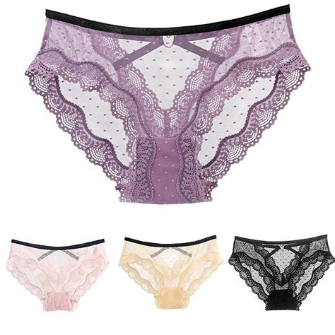 2021 Sexy Mesh Breathable Lace Panties Briefs Women Underwear