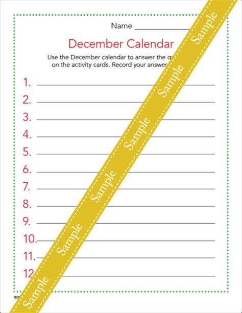December Calendar Activity A Quiet Simple Life