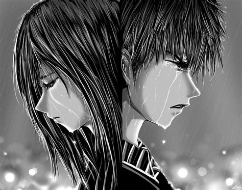 Sad Anime Boy Walking In Rain With Tenor Maker Of  Keyboard Add