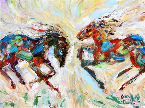 Horses Painting Mustang Painting Original Oil On Canvas Palette