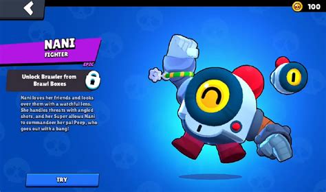 All content must be directly related to brawl stars. Brawl Stars: leak y gameplay de Nani, el robot ultraofensivo