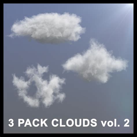 3d 3 Pack Clouds Model Turbosquid 1249529