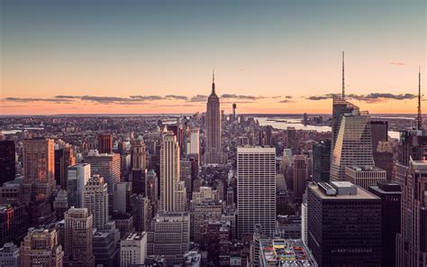 Sunset City New York Wallpaper Free Background 4862