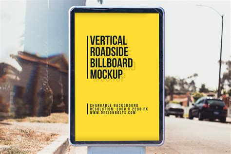 vertical street billboard mockup  mockup