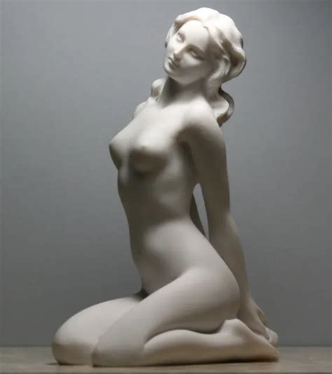 Art Deco Erotic Bronze Female Naked Statue Figure Hot Cast Girl Nude