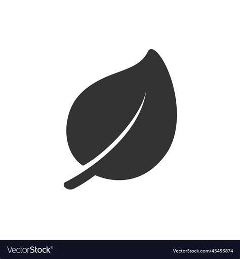 Single Leaf Web Icon Clip Art Simple Flat Modern Vector Image