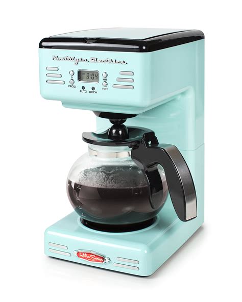 Nostalgia Rcof120aq Retro 12 Cup Programmable Coffee Maker Aqua Blue