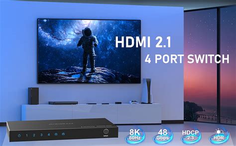 Hdmi 21 Switch 8k 60hz Avidgram Hdmi Switcher 4 In 1 Out With Ir