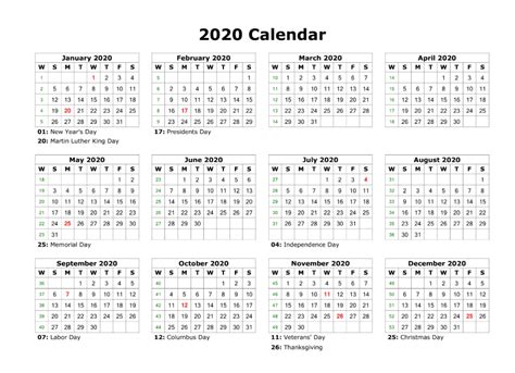 With this accessible calendar template you can create your own calendar for any month or any year. Printable 2020 Calendar Free Blank Templates - Calendar Printable
