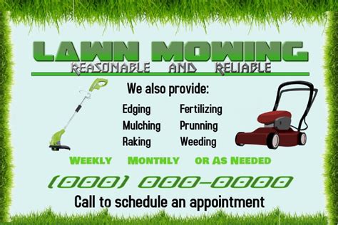 lawn mowing flyer template postermywall