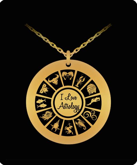 I Love Astrology Laser Engraved Necklace