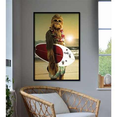 Poster Star Wars Chewbacca Surfing Posters Grand Format Commandez Dès