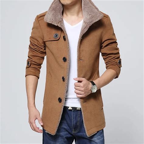 High Quality Fashion Brand Wool Winter Jacket Long Trench Coat For Men