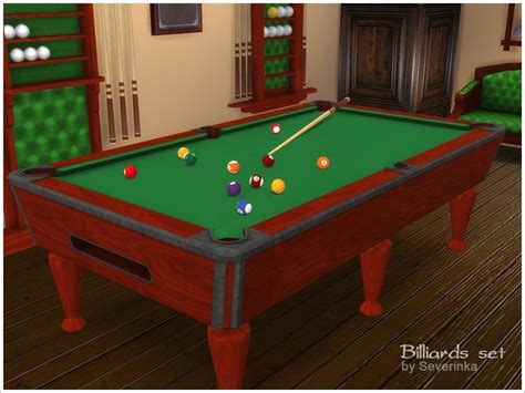Sims 4 Ccs The Best Billiards Set By Severinka