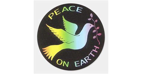 Rainbow Peace Dove Peace Sign Classic Round Sticker Zazzle