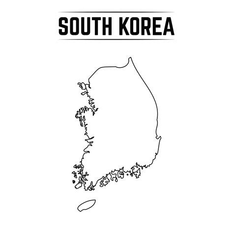 Outline Simple Map Of South Korea Vector Art At Vecteezy