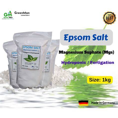 1kg Baja Garam Mgs Epsom Salt Magnesium Sulphate Agricultural Purpose