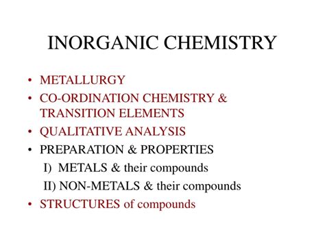 Ppt Inorganic Chemistry Powerpoint Presentation Free Download Id