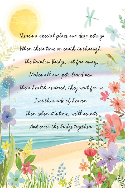 After free printable rainbow bridge poem for is te cuento to sing up! "Rainbow Bridge Poem" | Sympathy eCard | Blue Mountain eCards