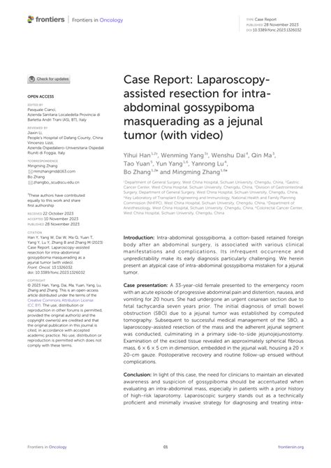 Pdf Case Report Laparoscopy Assisted Resection For Intra Abdominal