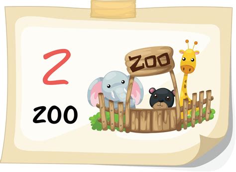 Animal Alphabet Letter Z For Zoo Illustration Vector 3115893 Vector Art