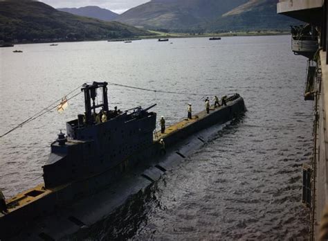 Sub On Board The Submarine Depot Ship Hms Forth Holy Loch Scotland