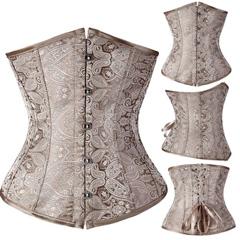 Free Day Shipping Buy Sayfut Women S Vintage Jacquard With Pattern Lace Boned Underbust